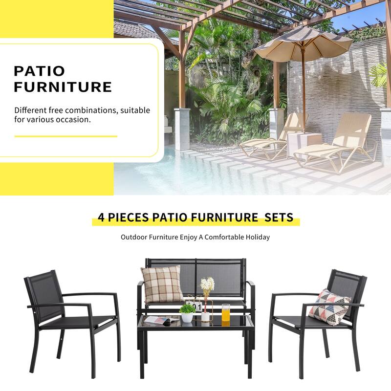 Futzca 4-Piece Patio Outdoor Bistro Set