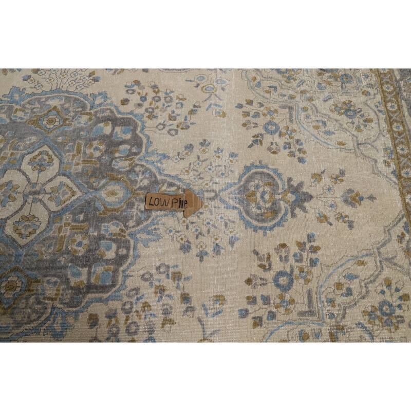 Tabriz Persian Area Rug Handmade Beige Wool Carpet - 6'7"x 9'8"