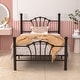 preview thumbnail 1 of 21, VECELO Classic Metal Platform Bed Frame, Twin Size Beds with Shell Style, Storage Space Under Bedframes, Kids Bed Black - Twin