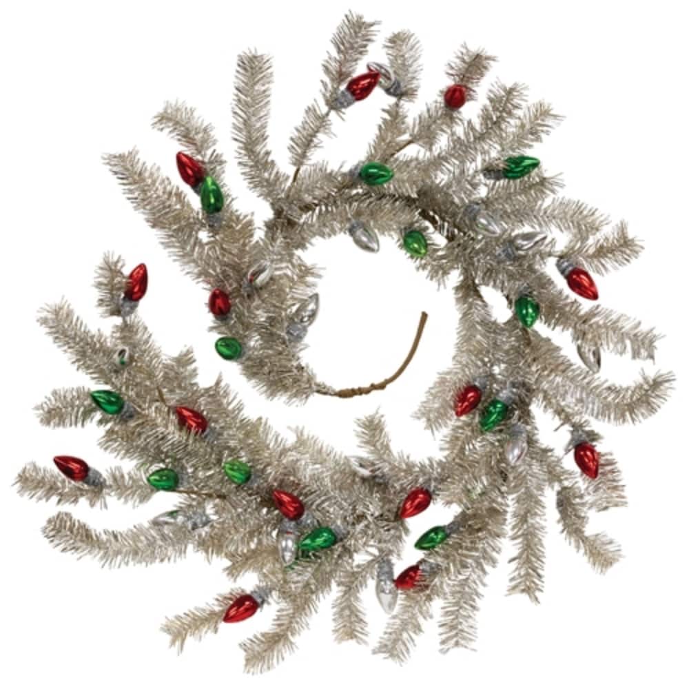 Metallic Silver Holiday Bulbs Garland 5 Ft Festive Display
