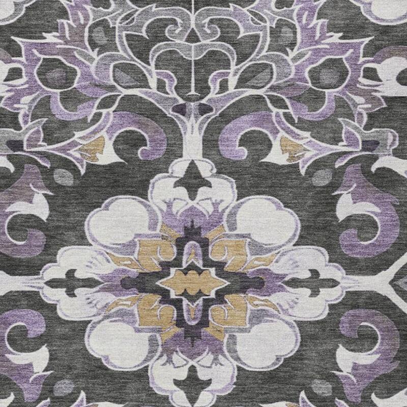 HomeRoots Damask Traditional Rectangle Outdoor Rug