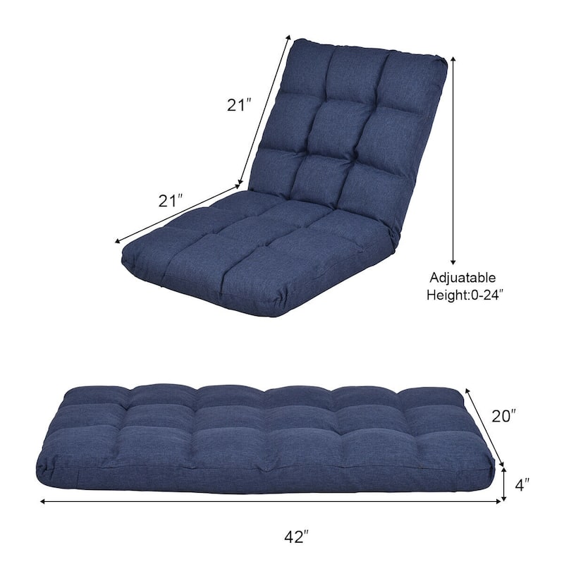 Gymax Adjustable Folding Gaming Chair Cushioned Floor Chair Adjustable