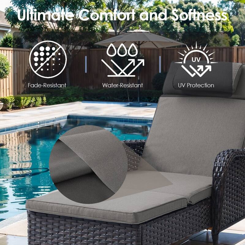 Patio Chaise Lounge Chairs Set of 2 for Outside