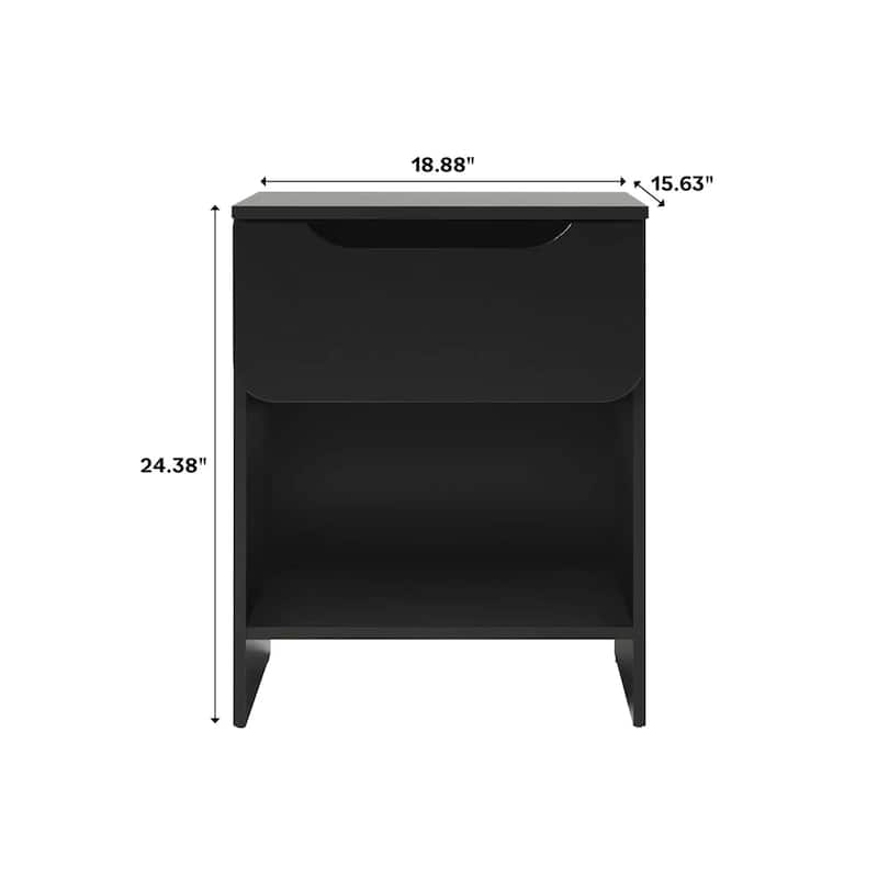 Middlebrook Designs Modern 1-Drawer Nightstand with Cubby