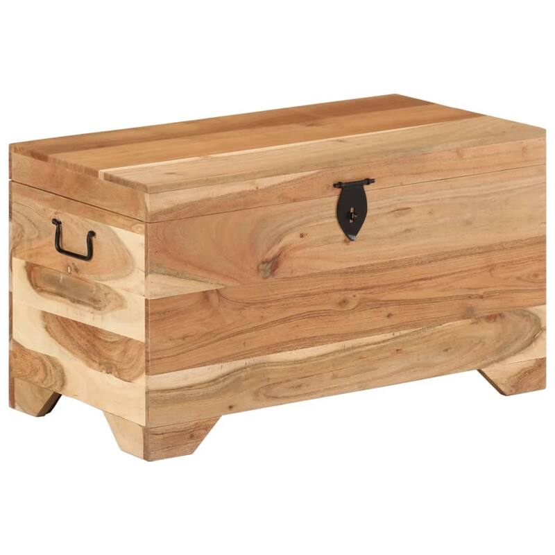 vidaXL Storage Chest Solid Acacia Wood - 28.7" x 15.4" x 16.1"