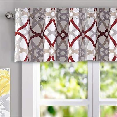 DriftAway Alexander Spiral Geo Trellis Pattern Window Curtain Valance 52 x 14