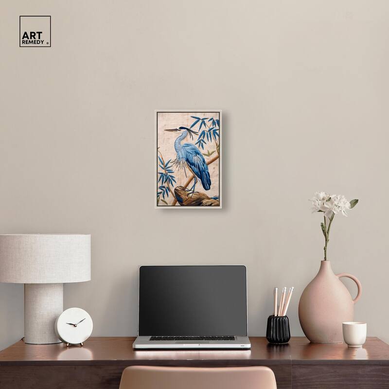 Needlework Heron Canvas by Art Remedy