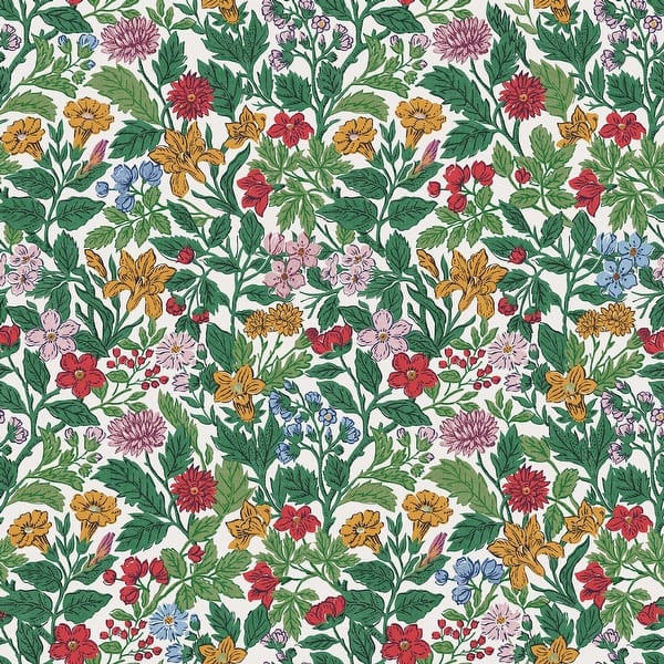 slide 2 of 4, Joules Arts and Crafts Floral Rainbow Wallpaper