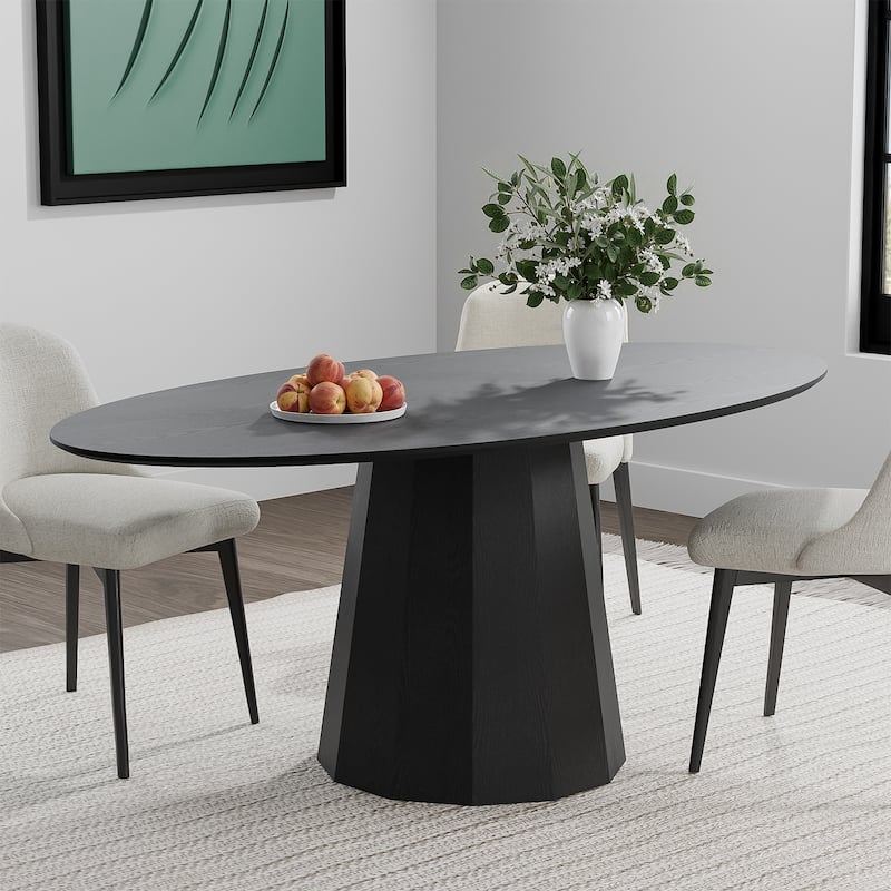 Dovelina Modern Round Wooden Dining Table