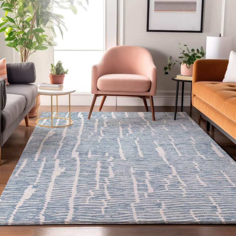 Premium Washable Super Soft Modern Glam Mayfield Rug - Blue - 10' x 14' - Rectangle
