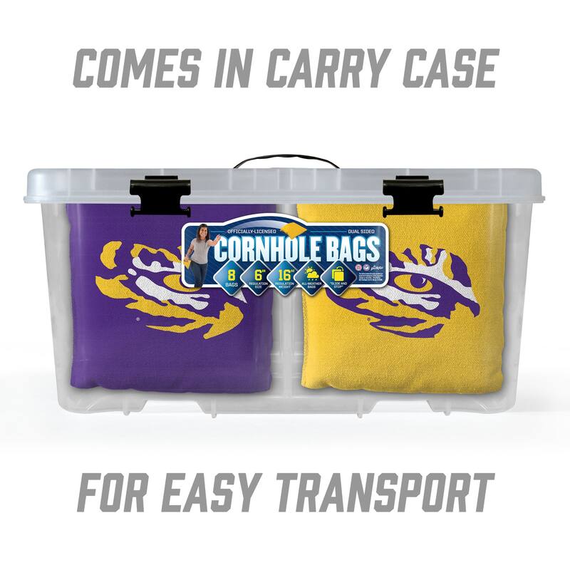 LSU Tigers NCAA Dual Sided Pro Stop & Slide Cornhole Bags