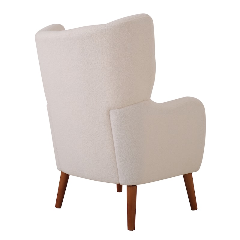 Christopher Knight Home - Josh 41" High Back Teddy Accent Chair, Comfy Modern Armchair with Birch Wood Legs