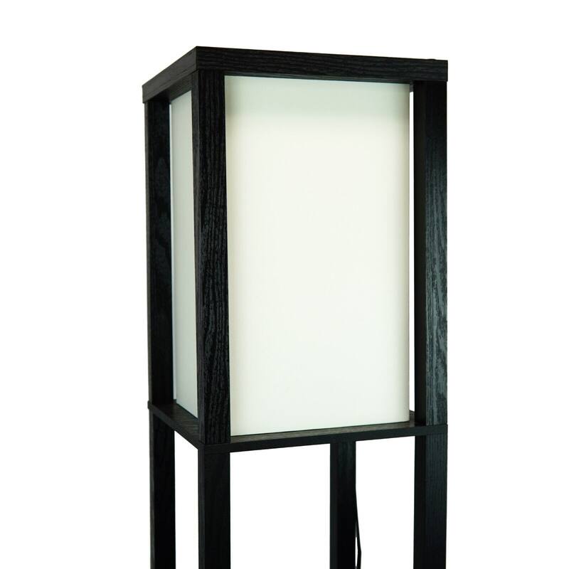 63'' Column Floor Lamp with USB Port and Wireless Charger - Black