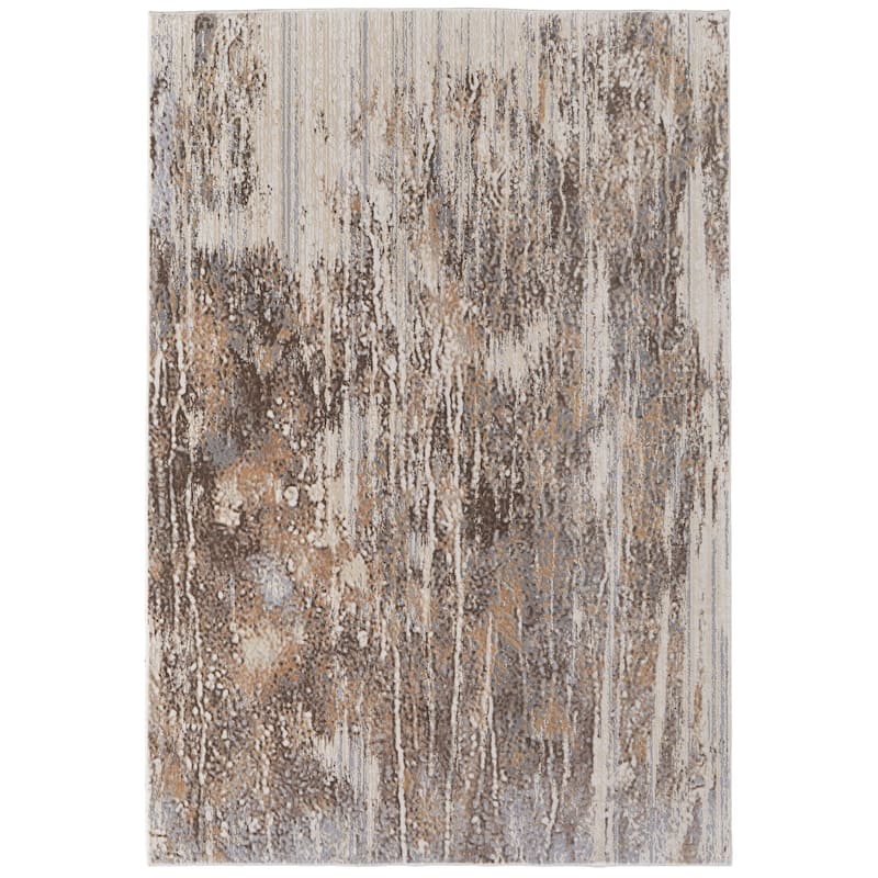 Grand Bazaar Frida Machine Made Abstract Transitional Area Rug - 5' x 7'6" - Tan/Ivory/Brown