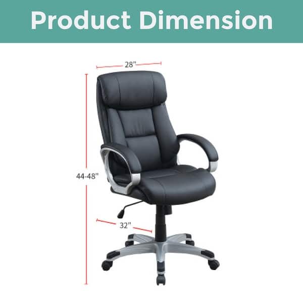Adjustable Height best desk chair Black home office chair PU rolly chairs Bed Bath & Beyond