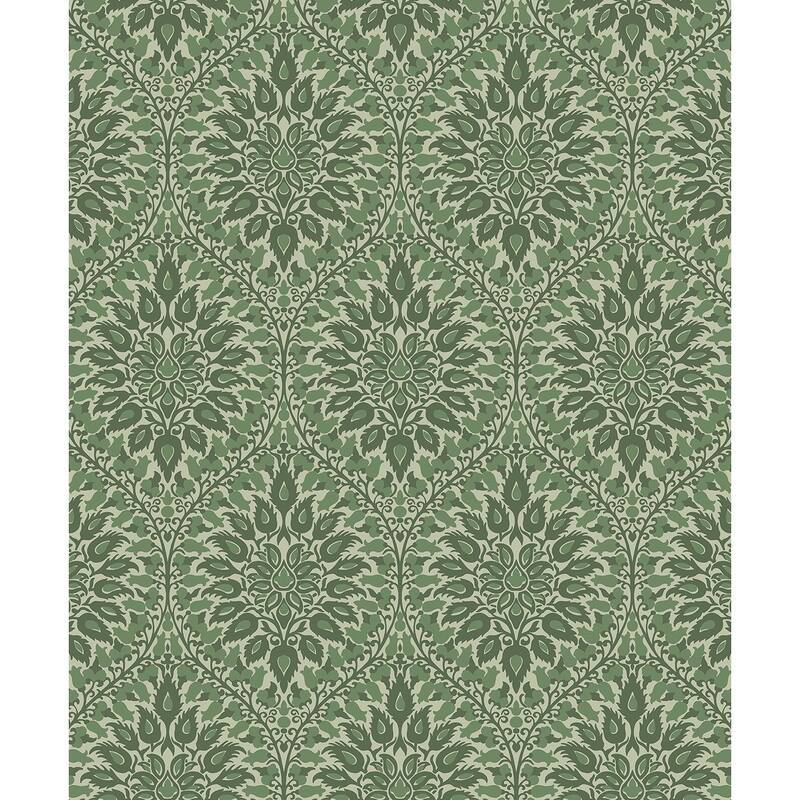 Seabrook Designs Luna Ogee Nonwoven Unpasted Wallpaper - 20.9 in. W x 33 ft. L - Fern
