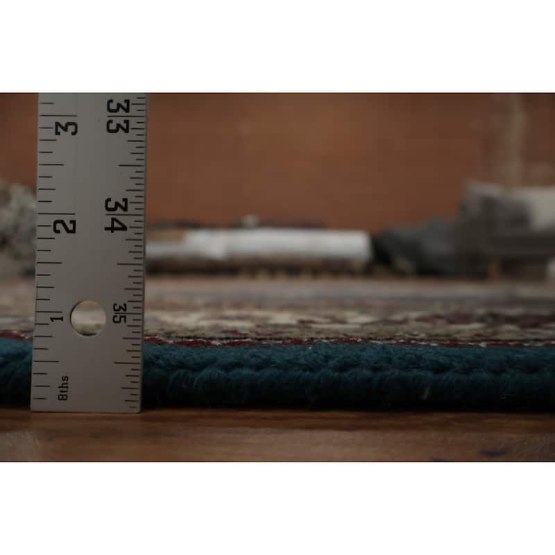 Hand Knotted Oriental 100% Wool Carpet Traditional Floral Navy Blue & Blues Tabriz-Mahi Area Rug - 5' 9'' X 3' 9''