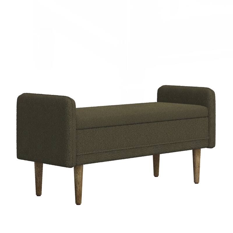 Storage Soft Bench with Armrests for Living Room, Entryway and Bedroom