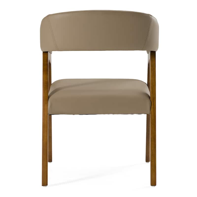 Modrest Clive Mid-Century Taupe & Walnut Dining Chair