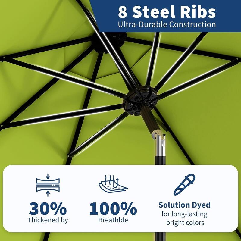 10 FT Outdoor Table Patio Umbrella, Waterproof UV Protection for Garden, Backyard, Poolside