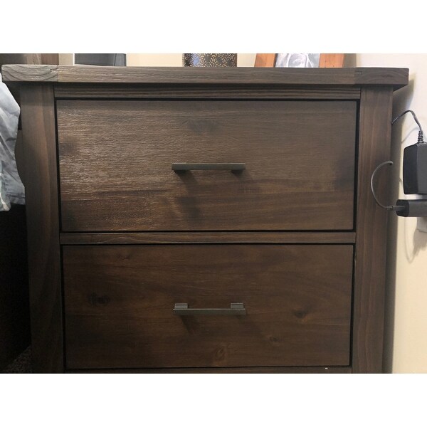 Shop Furniture Of America Kown Rustic Espresso Solid Wood Nightstand Overstock 11441989