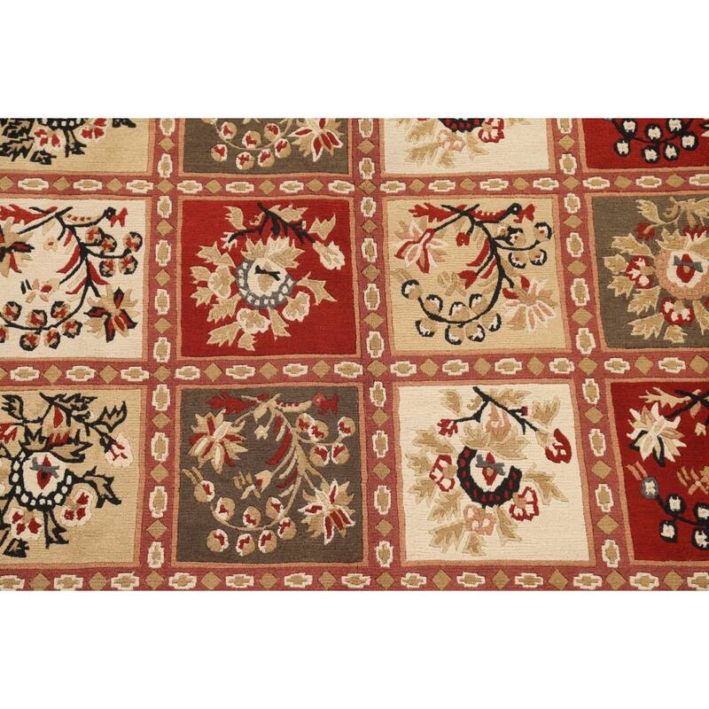Garden Design Nepalese Vegetable Dye Oriental Wool Area Rug Handmade - 6'1" x 9'8"