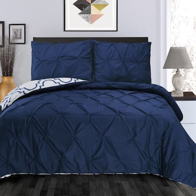 Superior Valencia Pinched Reversible Cotton Duvet Cover Set