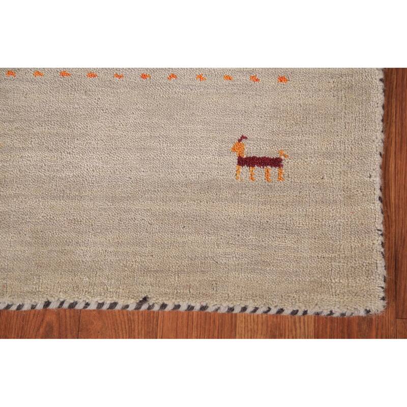 Tribal Gabbeh Indian Foyer Rug Handmade Modern Wool Carpet - 3'0" x 4'9"