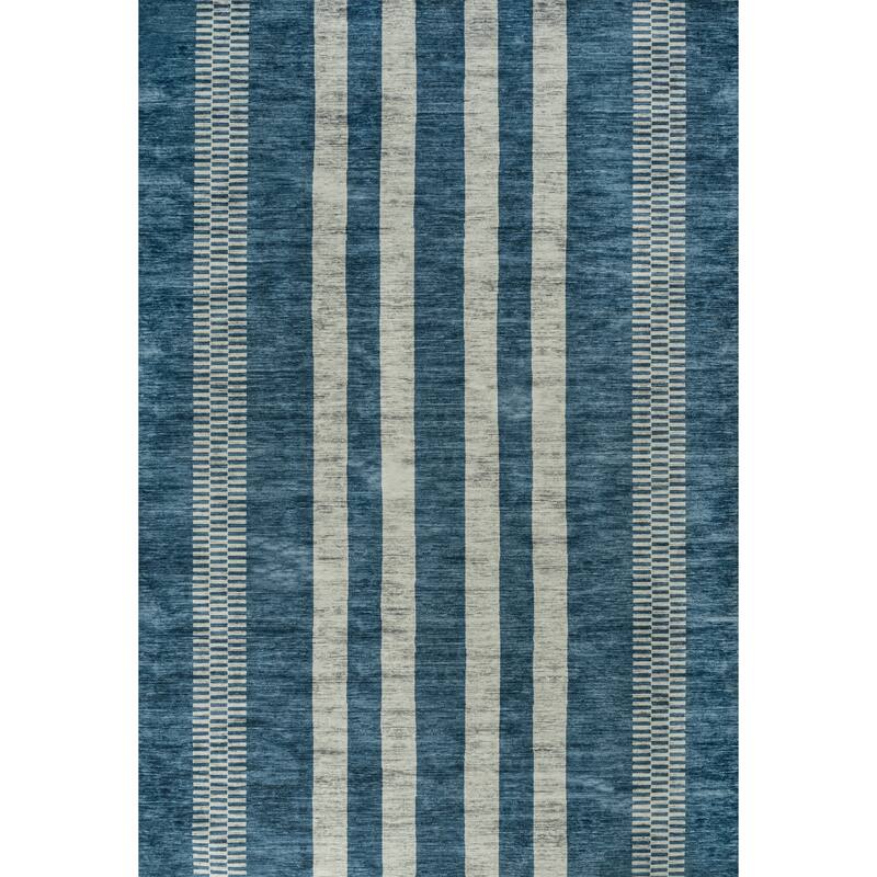 JONATHAN Y Timantii Bohemian Medallion Textured Weave Machine Washable Area Rug - 4 X 6 - Blue/Cream
