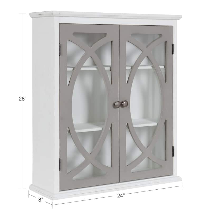 Kate and Laurel Quinlan Decorative Rustic 2-Door Wall Cabinet