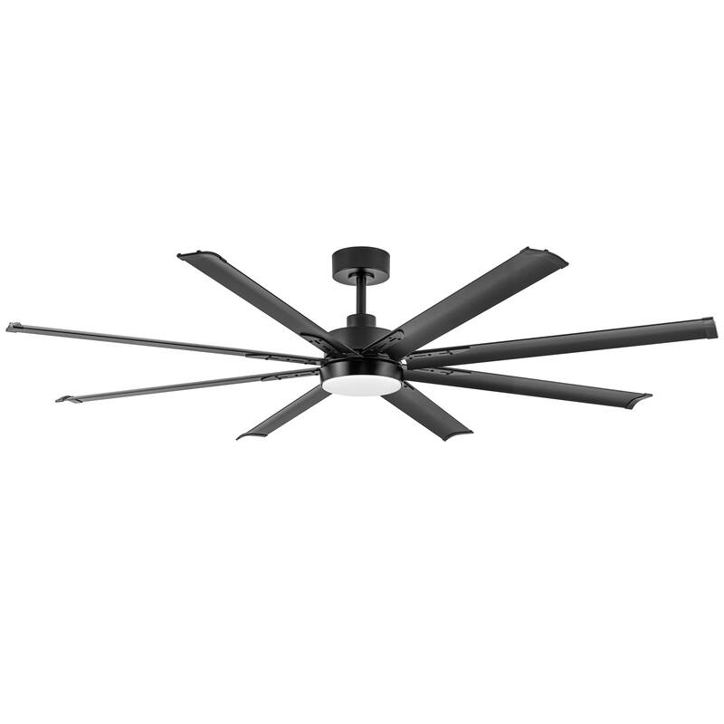72-inch Black Integrated LED Ceiling Fan with Light and Remote (8- Aluminum Blades)