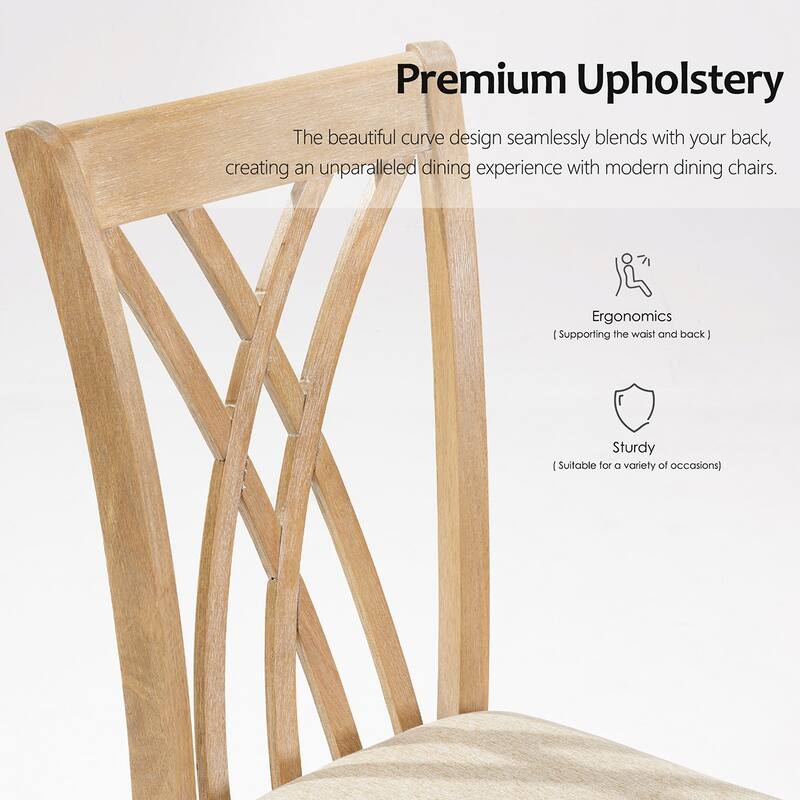 2PCS Rubberwood Legs Dinging Chairs