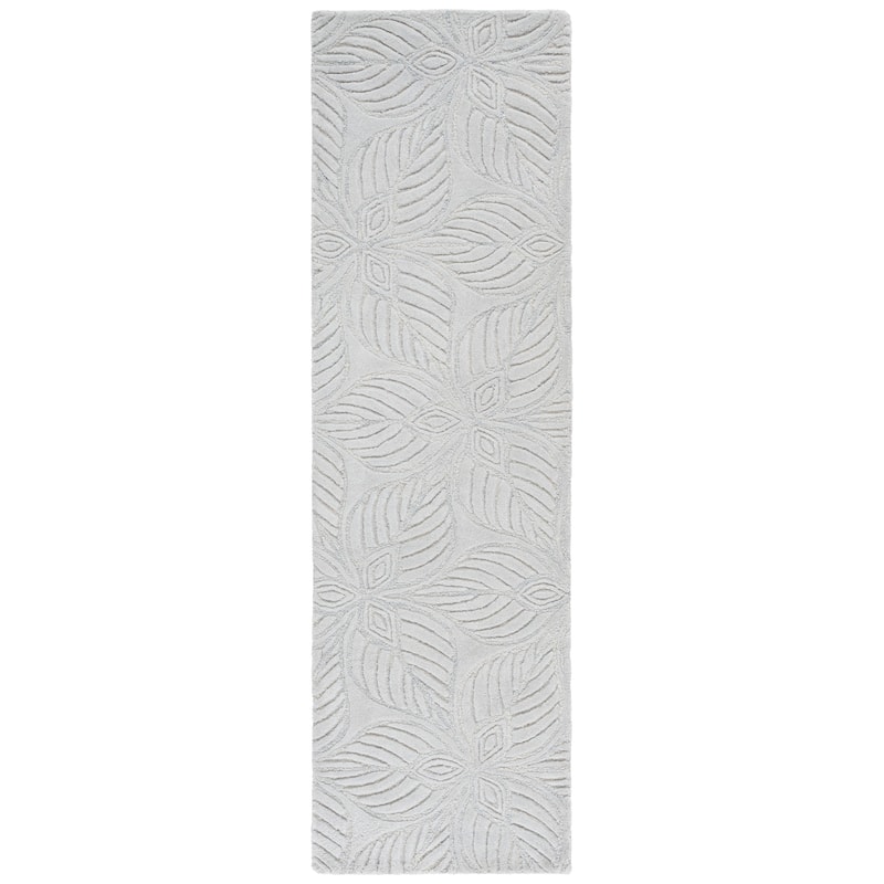 SAFAVIEH Handmade Bella Joannie Modern & Contemporary Wool Rug - 2'3" x 8' Runner - Grey/Ivory
