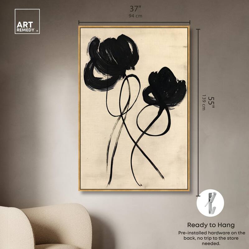 Florals in the Minimal II Canvas by Art Remedy