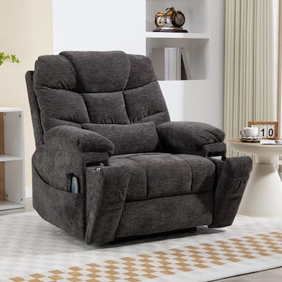 Luxuriant Overstuffed Power Lift Recliner with Dual Motors,Wireless Charging,Lumber Pillow,USB/Type C Charging