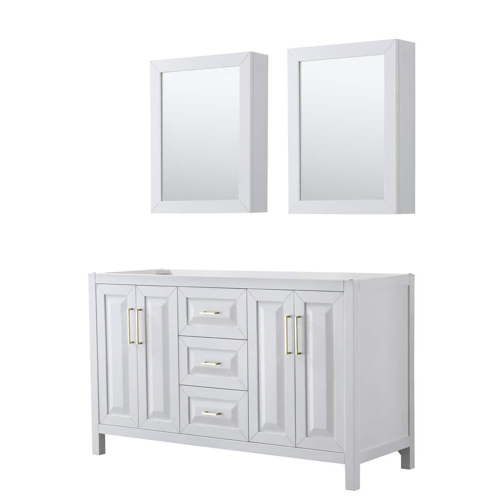 Wyndham Collection Daria 59" Double Free Standing Vanity Cabinet -