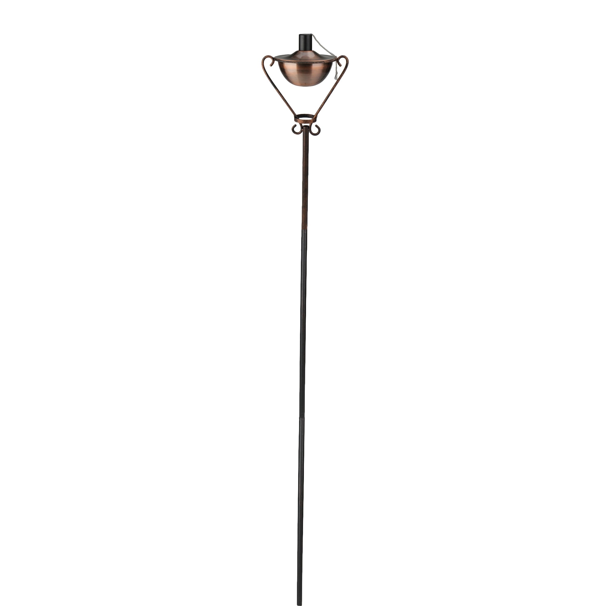 61" Brushed Copper Half Moon Oil Lamp Outdoor Patio Torch