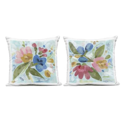 Stupell Eclectic Flower Bundles Printed Outdoor Throw Pillow Design by June Erica Vess (Set of 2)