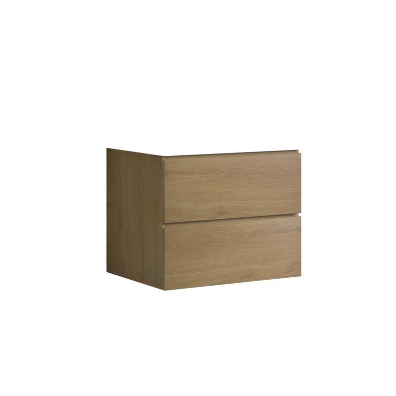 GDFStudio - Alice Wall-Mounted Bathroom Vanity with Modern Double Drawer and Soft-Close Functionality