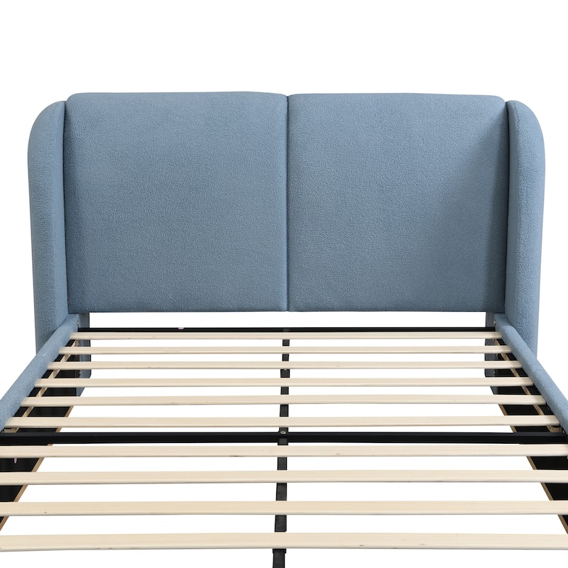 Christopher Knight Home - Valerian Boucle Upholstered Platform Bed with Double-Pillow Headboard