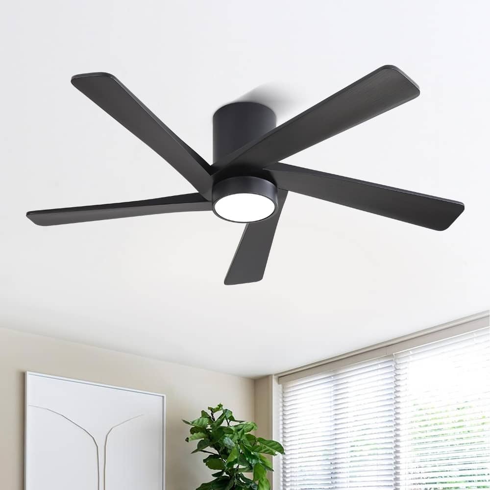 MLiAN 54" Indoor Flush Mount Ceiling Fan with Light Kit and Remote