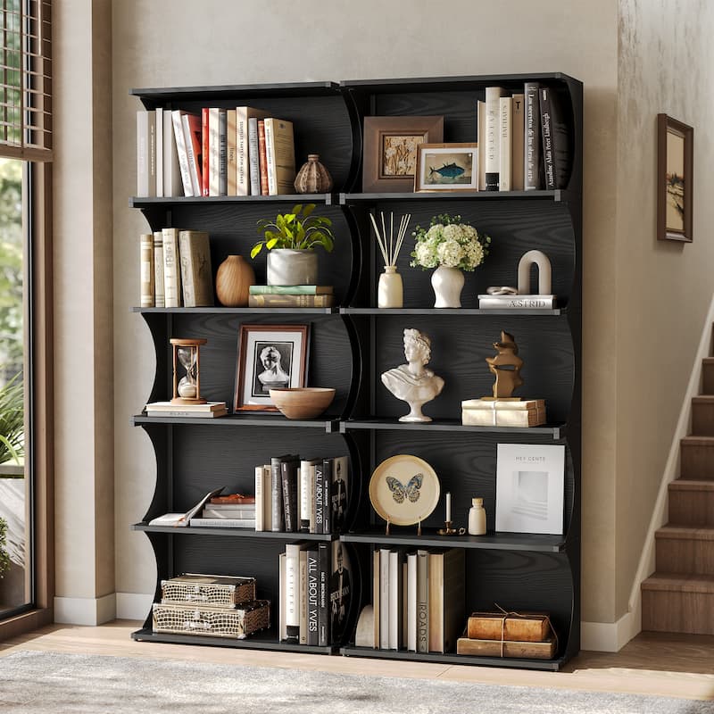 70.9 Inch Tall Modern Bookcase Bookshelf for Living Room Home Office - 11.81" D x 27.56" W x 70.9" H