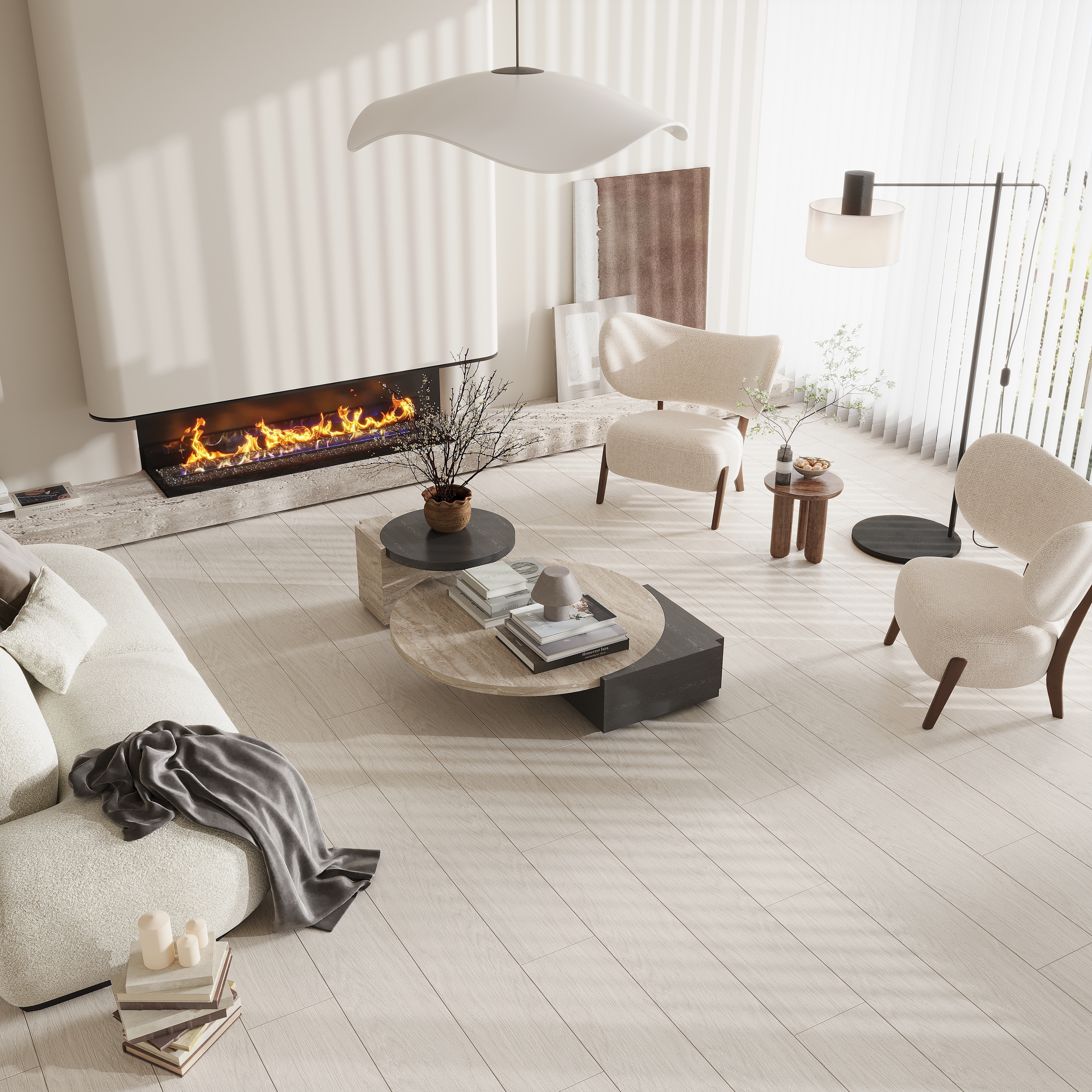 Bois 10x60 Almond Wood Porcelain Large Format Plank Wall and Floor Tile (12.11 sq ft/case) - 3 Pack