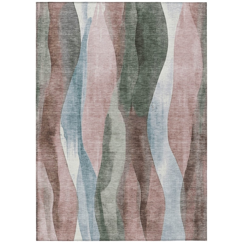 HomeRoots Abstract Transitional Rectangle Outdoor Rug