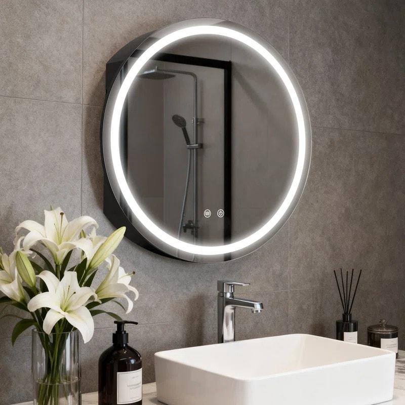 LED Round Mirror Medicine Cabinet