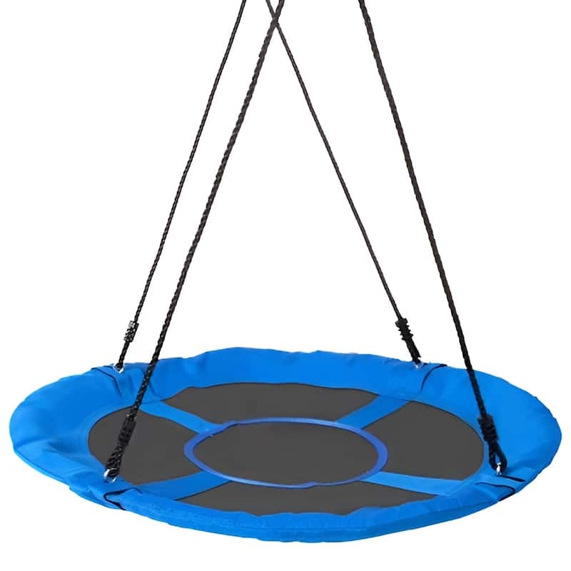 Blue 900D Oxford Saucer Swing, 40 inches Tree Seat with Steel Frame, 750lb Capacity - 40" L x 2" H - Blue