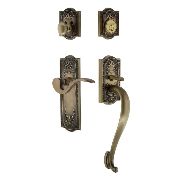 Nostalgic Warehouse MEAMAN_ESET_234_SG_LH Meadows Left Handed Sectional Single Cylinder Keyed Entry Handleset with S Grip and