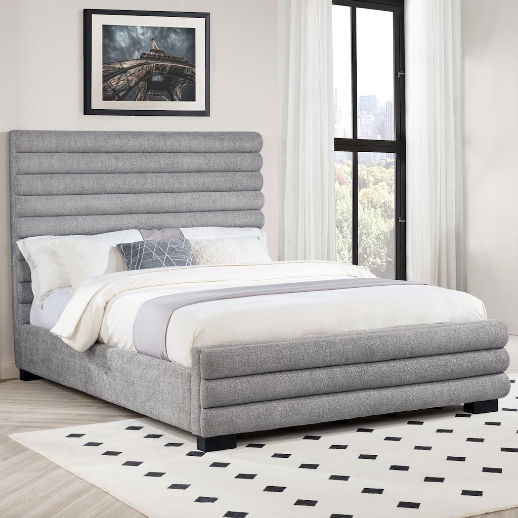 Fandango Grey Boucle Upholstered Queen Bed