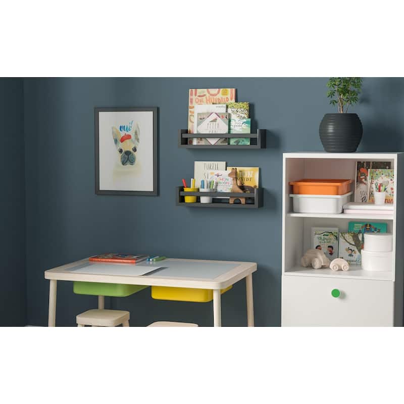 Wallniture Utah Wood Wall Shelves for Book and Toy Storage (Set of 2)
