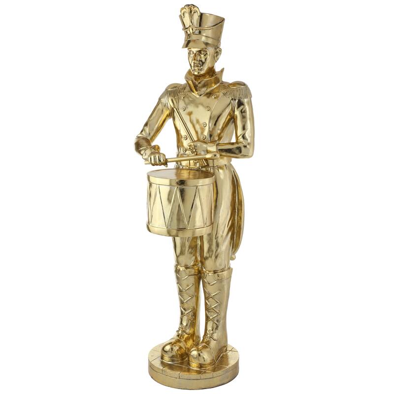 68" Resin Royal Court Soldier With Drum - Gold